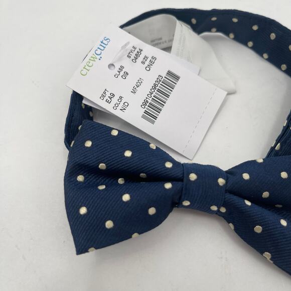 J.CREW CREWCUTS Bowtie Boys Toddler Navy Polka Dot One Size NWT Event Formal - Picture 9 of 9